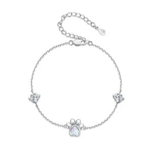 (image for) Pandora Style Opal Paw Print Bracelet - SCB256