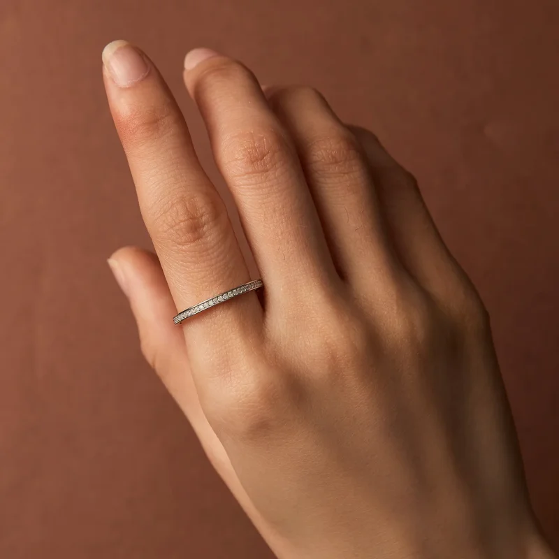 (image for) Pandora Style Pave Moissanite Ring - MSR030 - View 6