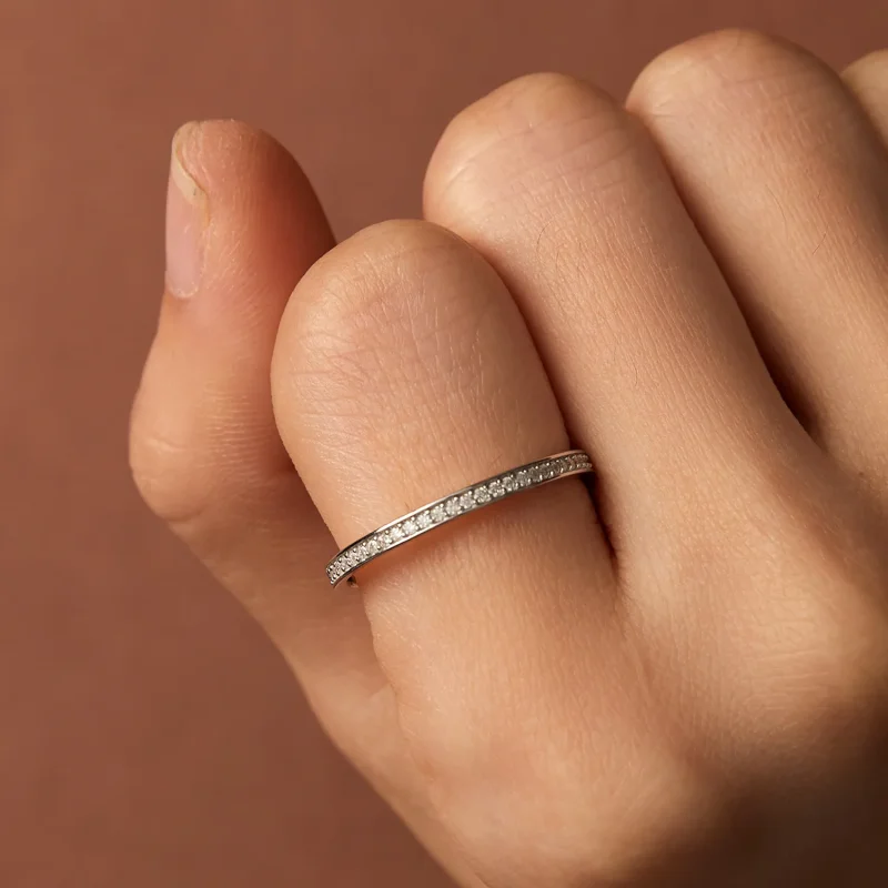 (image for) Pandora Style Pave Moissanite Ring - MSR030 - View 7