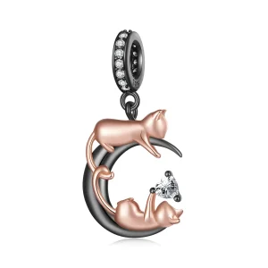 (image for) Pandora Style Playing With Cats Pendant Charm - SCC2518