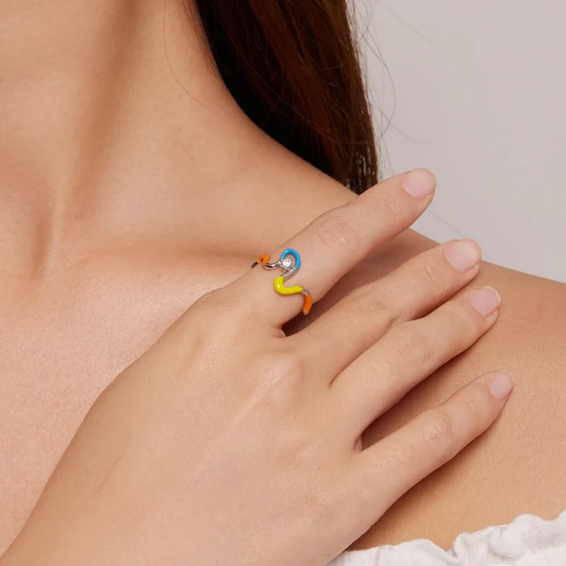 (image for) Pandora Style Rainbow Irregular Ring - SCR940 - View 4