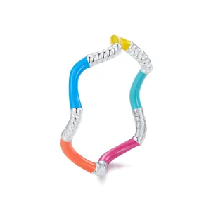 (image for) Pandora Style Rainbow Wavy Irregular Ring - SCR941