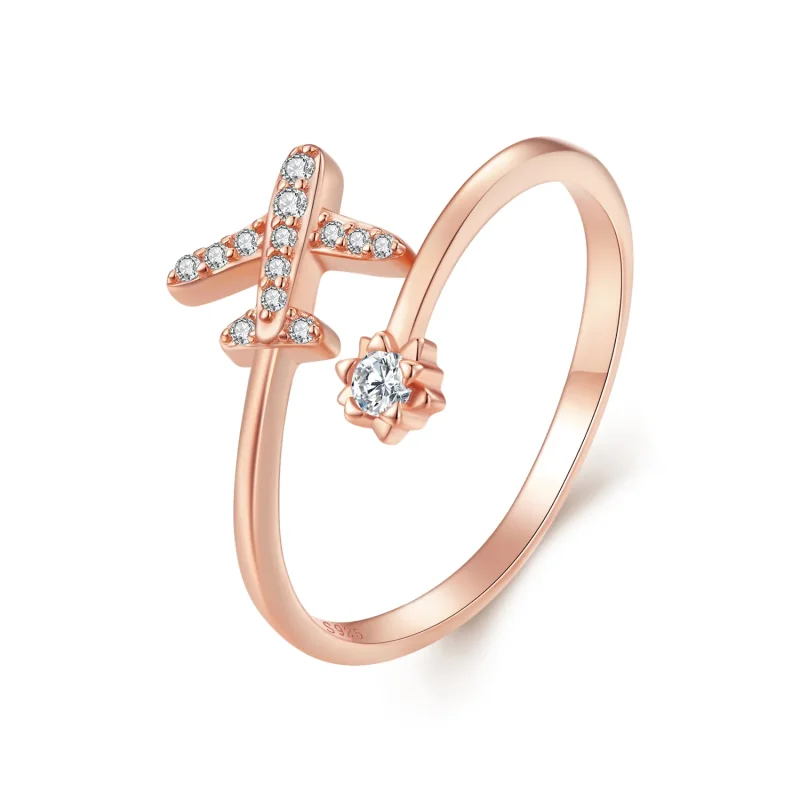 (image for) Pandora Style Rose Gold Distance Open Ring - SCR623-C - Product Image