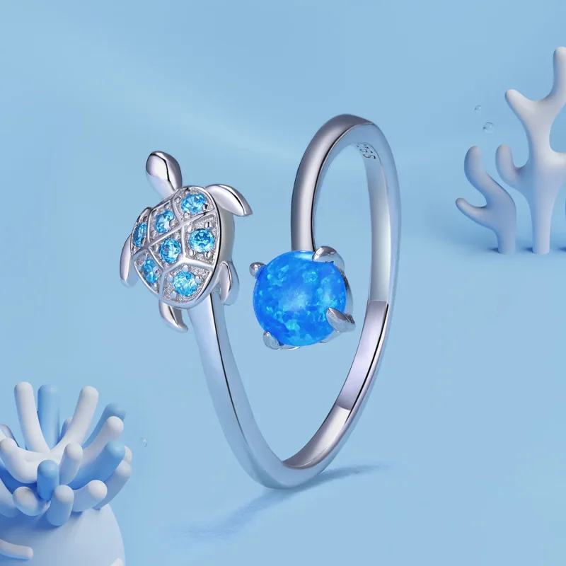 (image for) Pandora Style Sea Turtle Ring - SCR928 - View 2