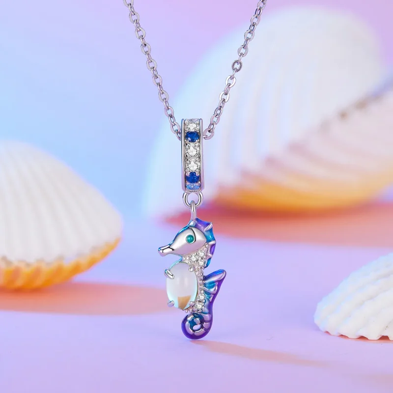 (image for) Pandora-style Seahorse Pendant Charm - BSC850 - View 2