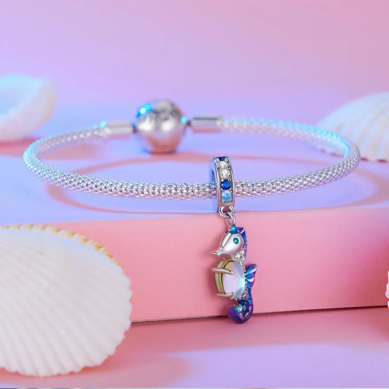 (image for) Pandora-style Seahorse Pendant Charm - BSC850 - View 3