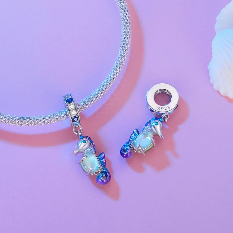 (image for) Pandora-style Seahorse Pendant Charm - BSC850 - View 4