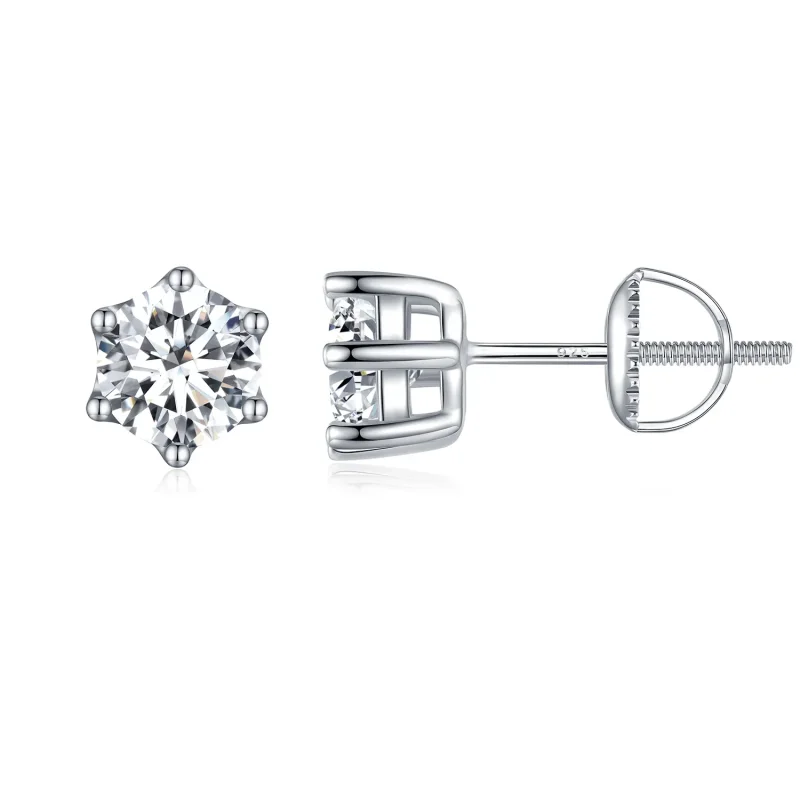 (image for) Pandora Style Shiny Zircon Stud Earrings - BSE615-5L - Product Image