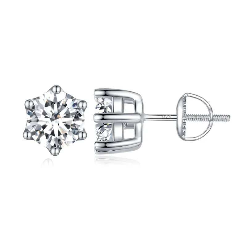(image for) Pandora Style Shiny Zircon Stud Earrings - BSE615-7L - Product Image