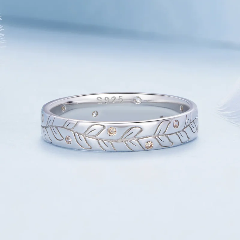 (image for) Pandora Style Simple Sweet Autumn Leaves Ring - BSR444 - View 3