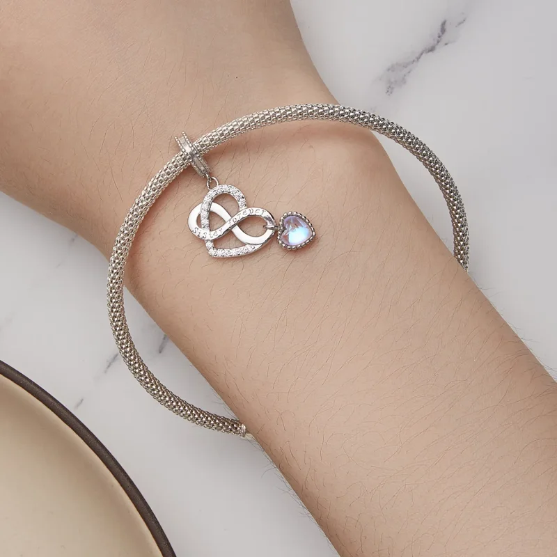 (image for) Pandora Style Sister Heart Pendant Charm - BSC860 - View 5