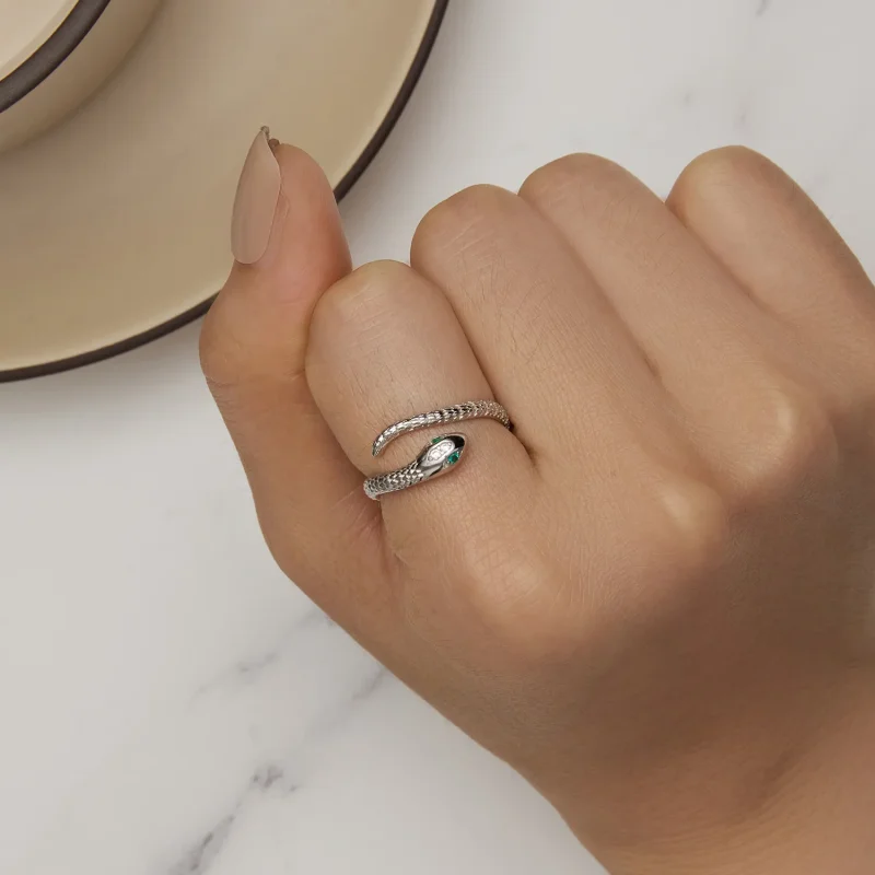 (image for) Pandora Style Snake Open Ring - BSR440 - View 6