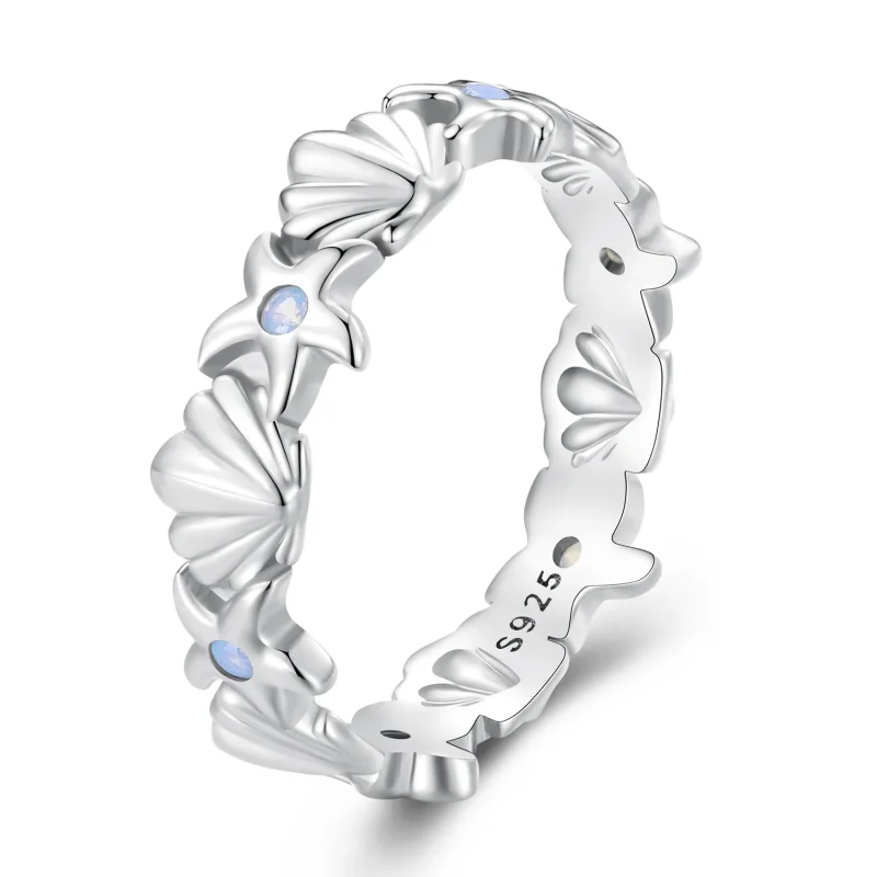 (image for) Pandora Style Starfish Shell Ring - BSR430 - Product Image
