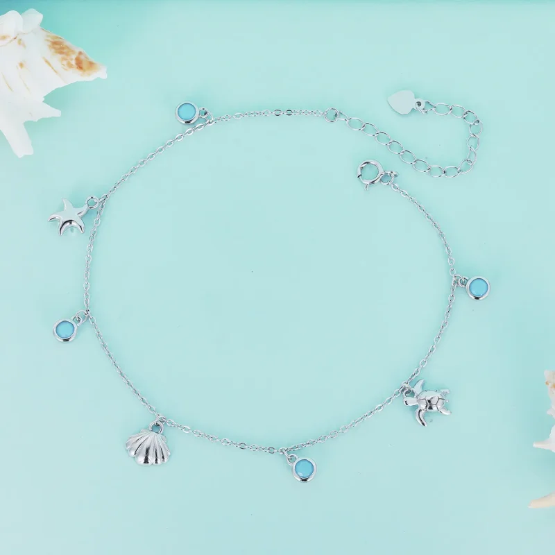 (image for) Pandora Style Summer Ocean anklet - BST006 - View 3