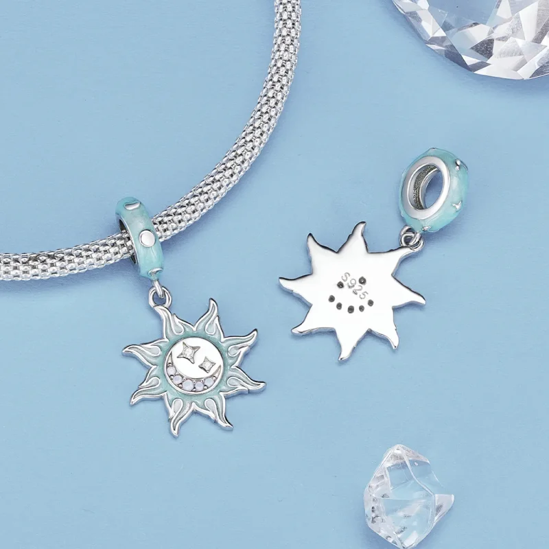 (image for) Pandora Style Sun And Moon Pendant Charm - BSC855 - View 4