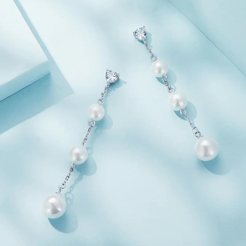 (image for) Pandora Style Tassel Bead Dangle Earrings - SCE1601 - View 4