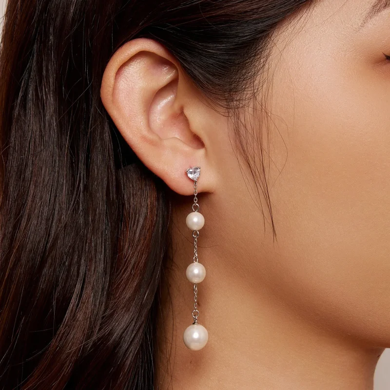 (image for) Pandora Style Tassel Bead Dangle Earrings - SCE1601 - View 6