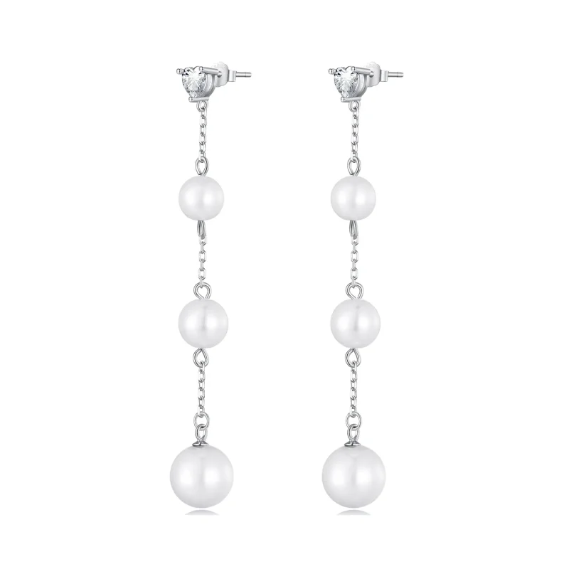 (image for) Pandora Style Tassel Bead Dangle Earrings - SCE1601 - Product Image