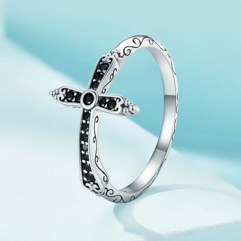 (image for) Pandora Style Vintage Cross Ring - SCR930 - View 2