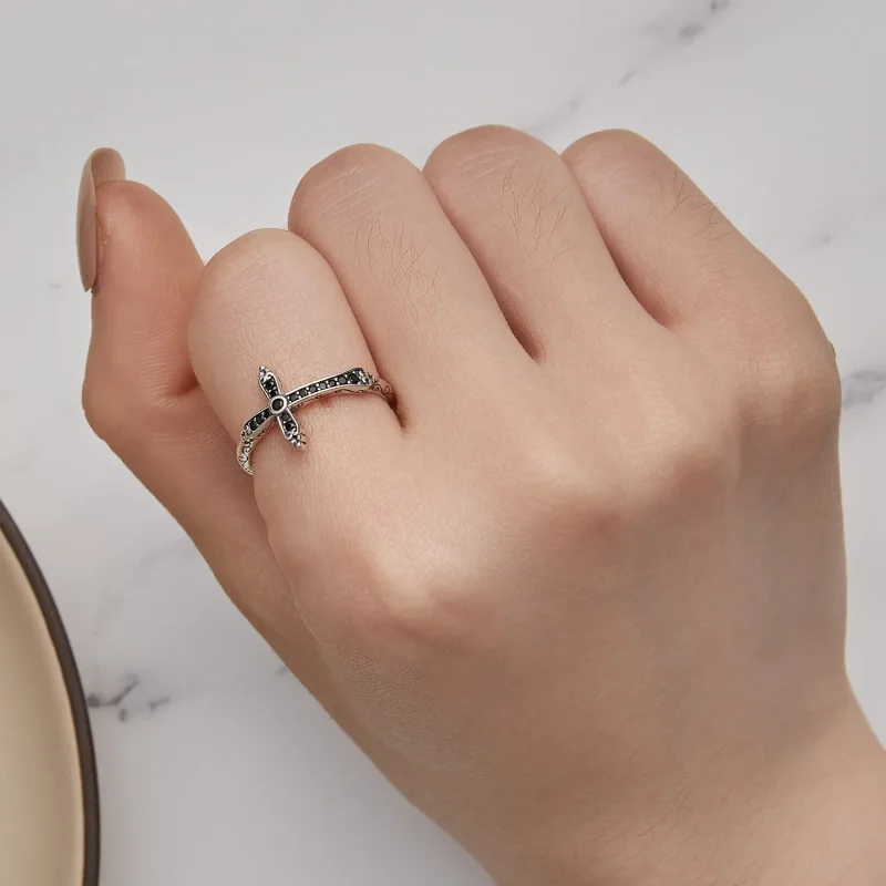 (image for) Pandora Style Vintage Cross Ring - SCR930 - View 5