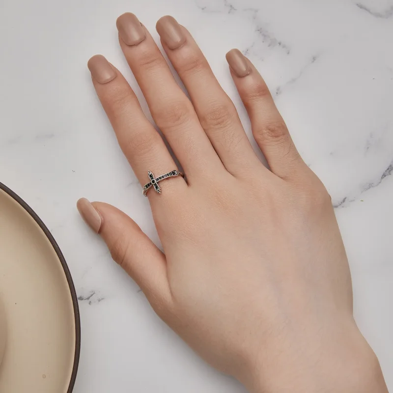 (image for) Pandora Style Vintage Cross Ring - SCR930 - View 6