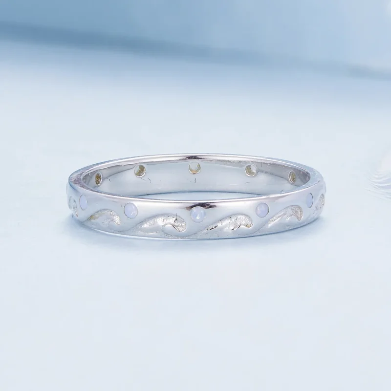 (image for) Pandora Style Waves Ring - BSR443 - View 3