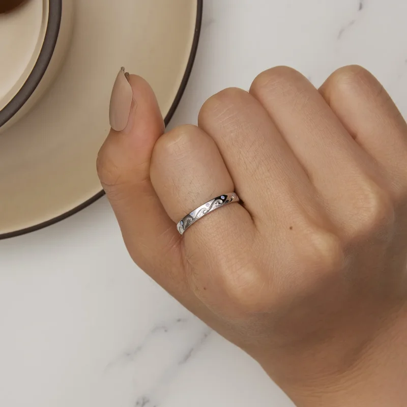 (image for) Pandora Style Waves Ring - BSR443 - View 8