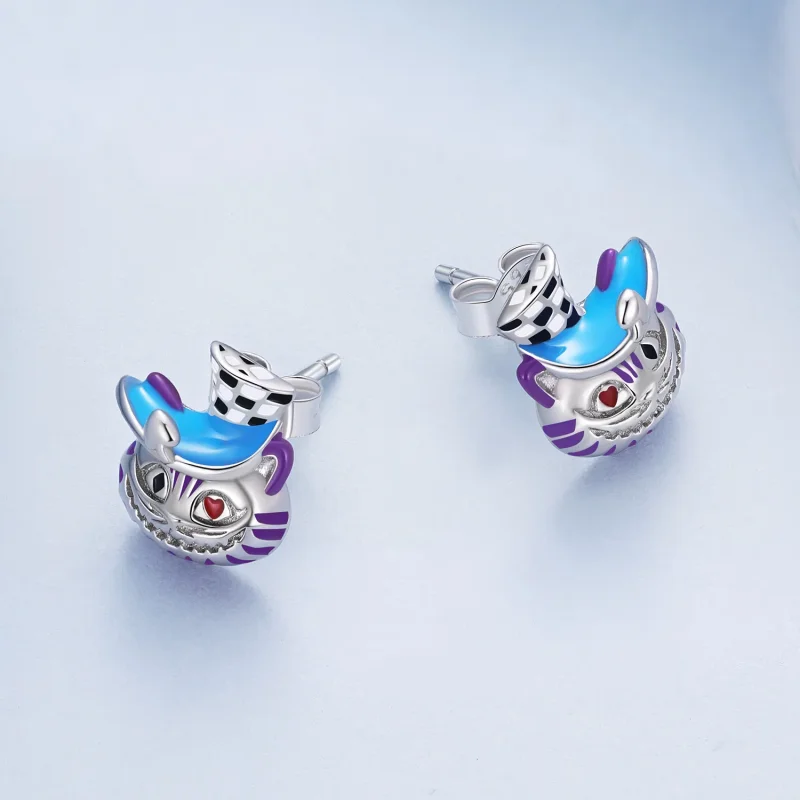 (image for) Pandora Style Weird Magician Cat Stud Earrings - BSE823 - View 4