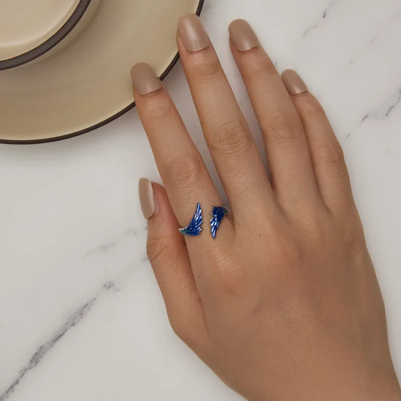 (image for) Pandora Style Wing Open Ring - BSR442 - View 5