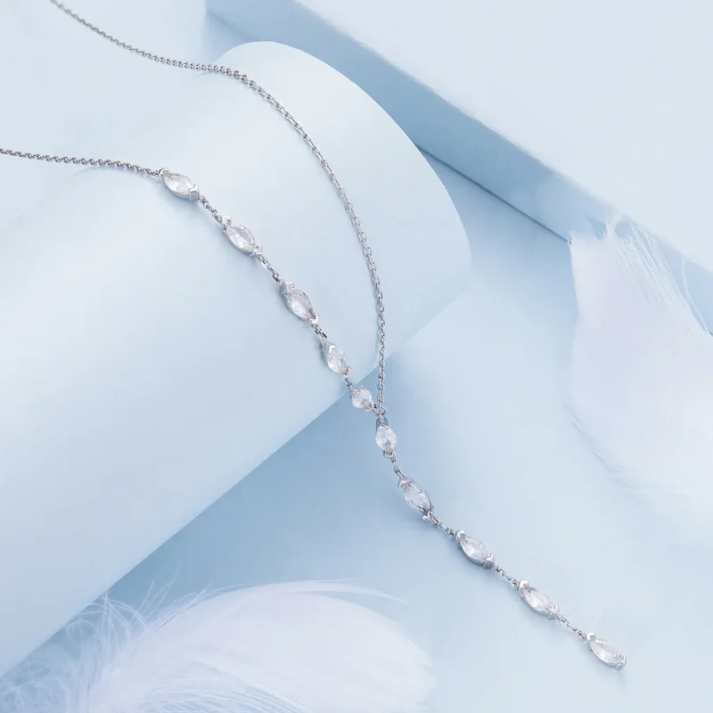 (image for) Pandora Style Y Shape Chain Necklace - BSN330 - View 2