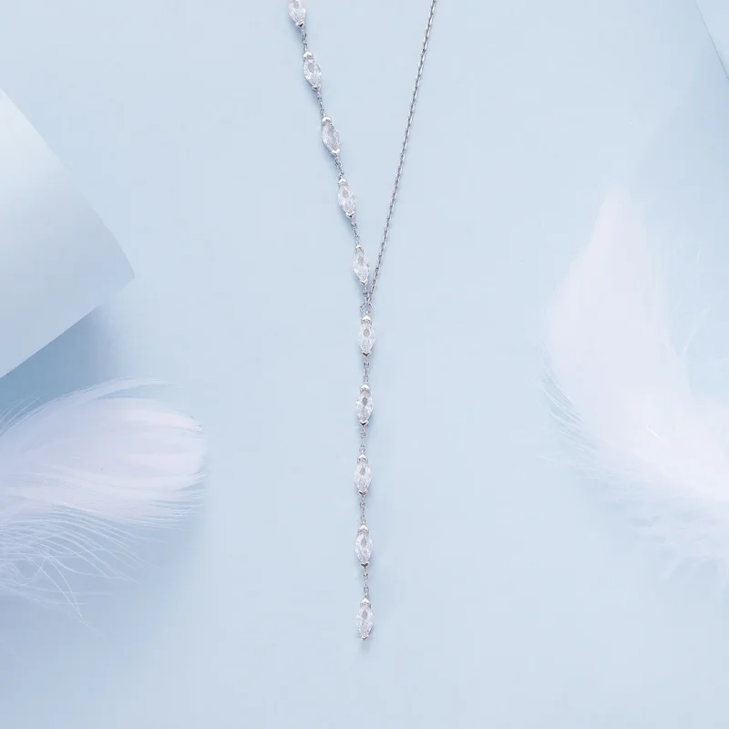 (image for) Pandora Style Y Shape Chain Necklace - BSN330 - View 3