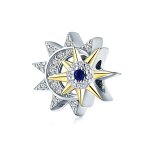 Silver & Gold-Plated Sun Meets Moon Charm - PANDORA Style - SCC1137