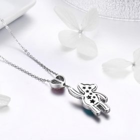 Silver Cute Bear Necklace - PANDORA Style - SCN271