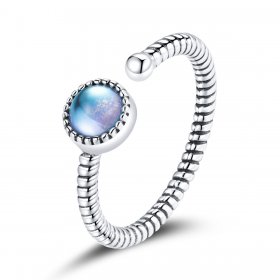Pandora Style Silver Open Ring, Moonlight Lover - SCR698