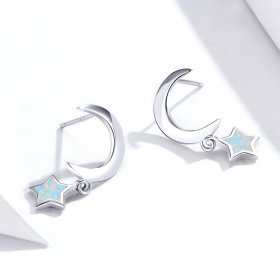 PANDORA Style Moon and Star Opal Drop Earrings - SCE707