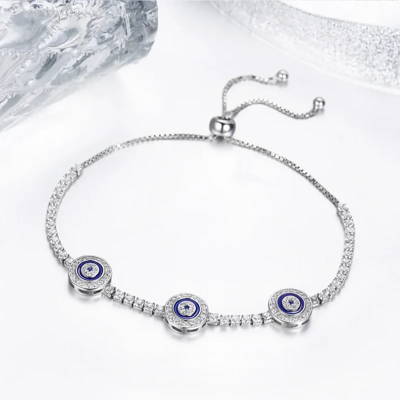 (image for) Blue Pandora Style Silver Bracelet Guardian - SCB002 - View 6