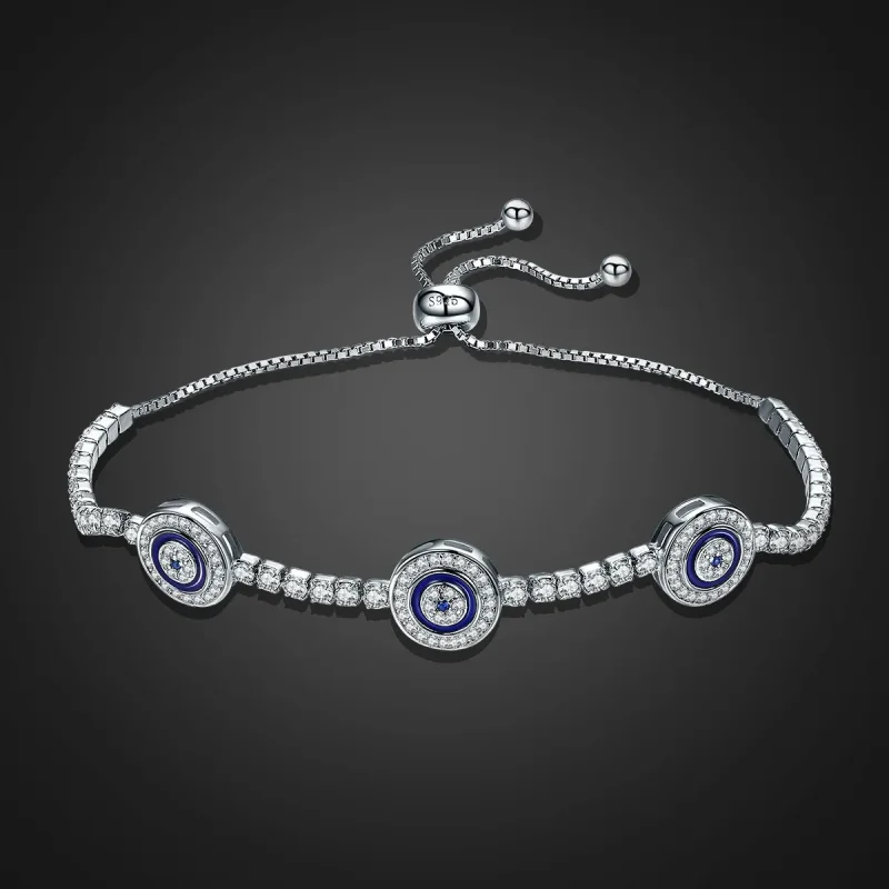 (image for) Blue Pandora Style Silver Bracelet Guardian - SCB002 - View 7