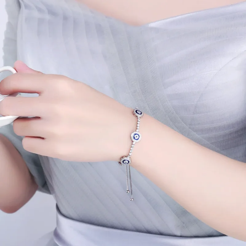 (image for) Blue Pandora Style Silver Bracelet Guardian - SCB002 - View 8
