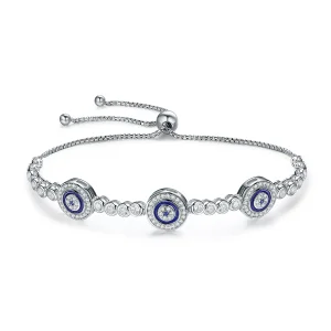 (image for) Blue Pandora Style Silver Bracelet Guardian - SCB002