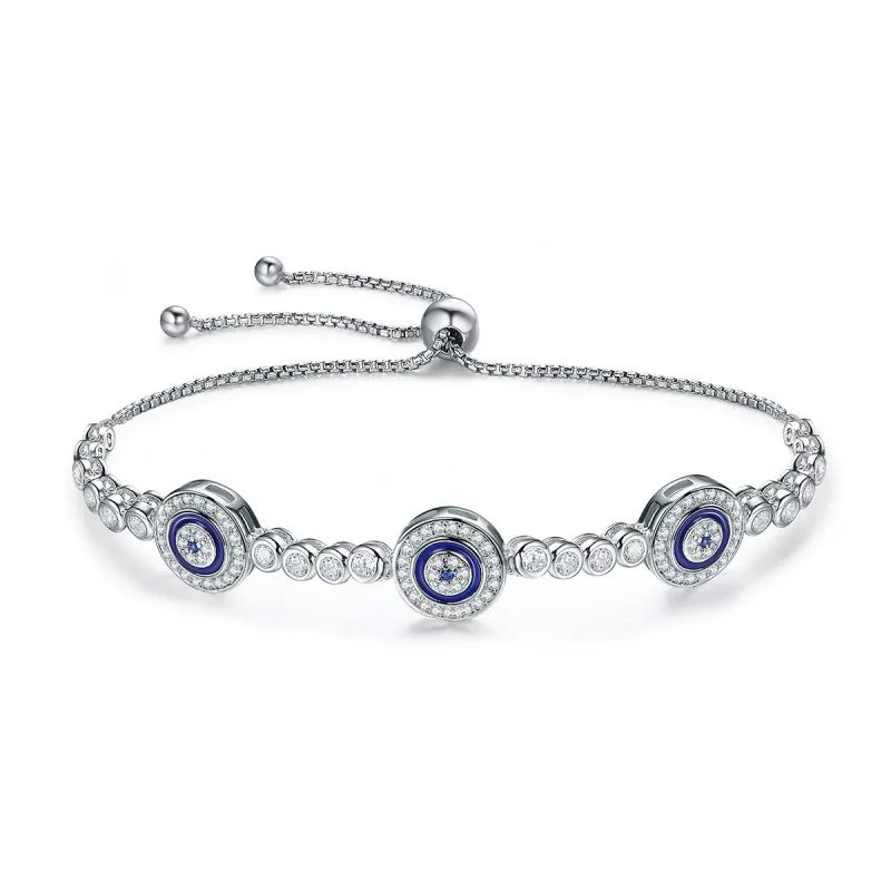 (image for) Blue Pandora Style Silver Bracelet Guardian - SCB002 - Product Image