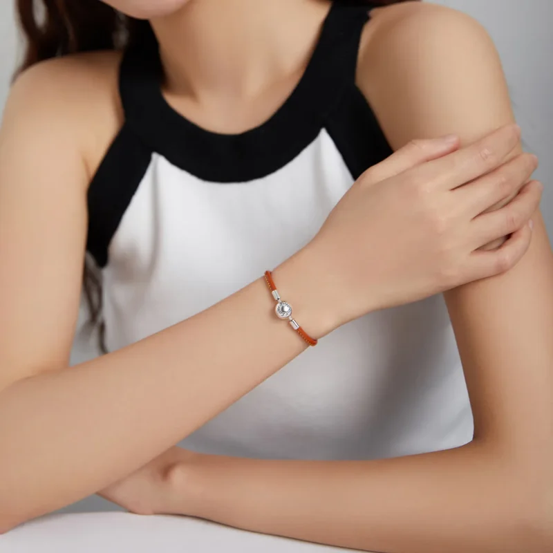 (image for) Brown Pandora Style Leather Bracelet, Family Forever - SCB215 - View 5