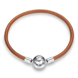 (image for) Brown Pandora Style Leather Bracelet, Family Forever - SCB215