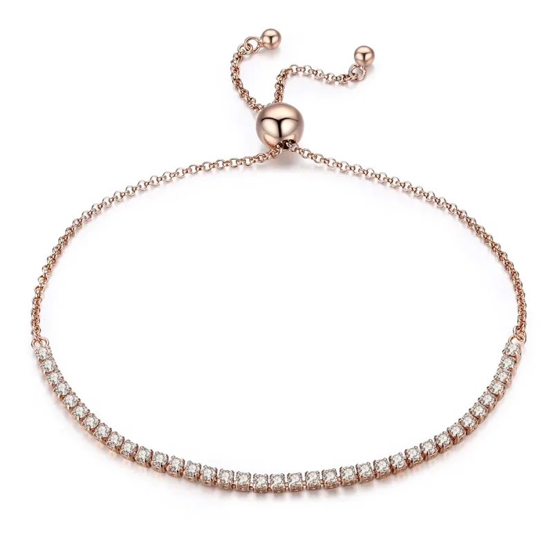 (image for) Gold-Plated Elegant Accompany Slider Tennis Bracelet - PANDORA Style - SCB046 - Product Image