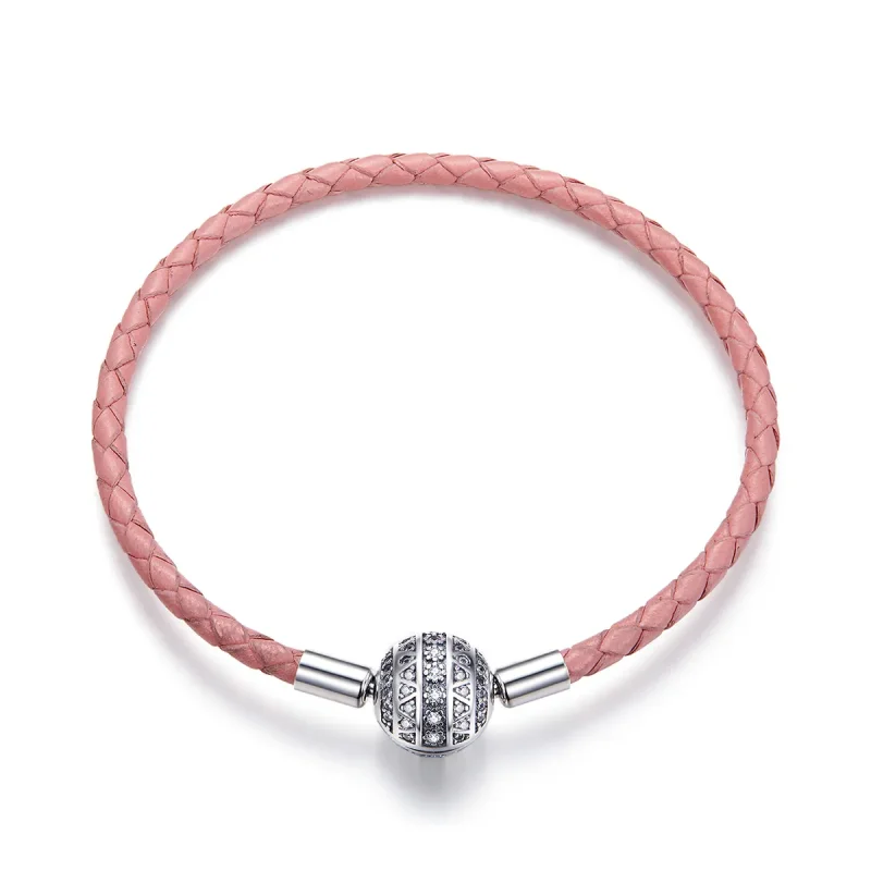 (image for) Leather Girlish Emotion Bracelet - PANDORA Style - SCB114 - Product Image