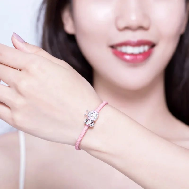 (image for) Leather Ladybug Bracelet - PANDORA Style - SCB823 - View 2