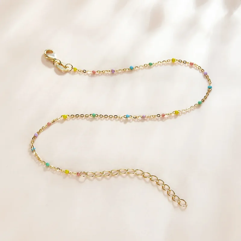 (image for) Pandora Style Bracelet Rainbow, 18ct Gold Plated - SCB211 - View 2