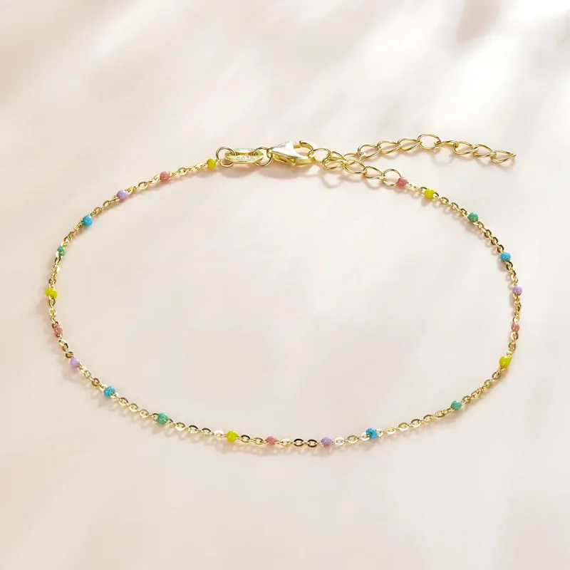 (image for) Pandora Style Bracelet Rainbow, 18ct Gold Plated - SCB211 - View 4