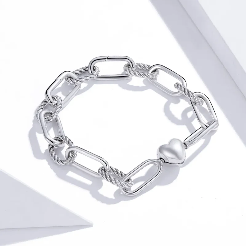 (image for) Pandora Style Chain Bracelet, Love of Paper Clips - SCB202 - View 2