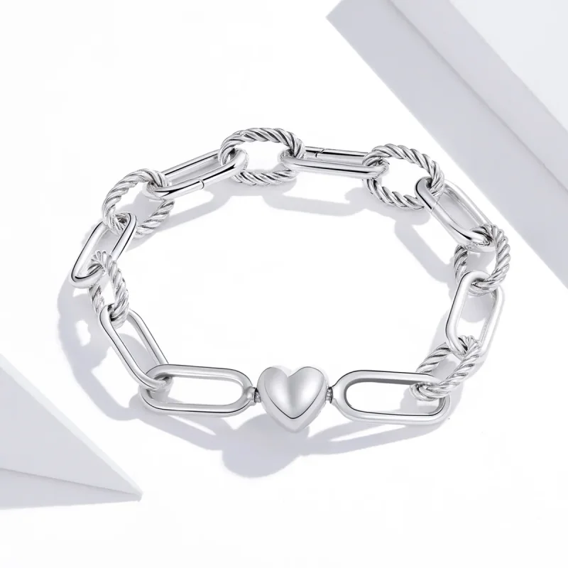 (image for) Pandora Style Chain Bracelet, Love of Paper Clips - SCB202 - View 4