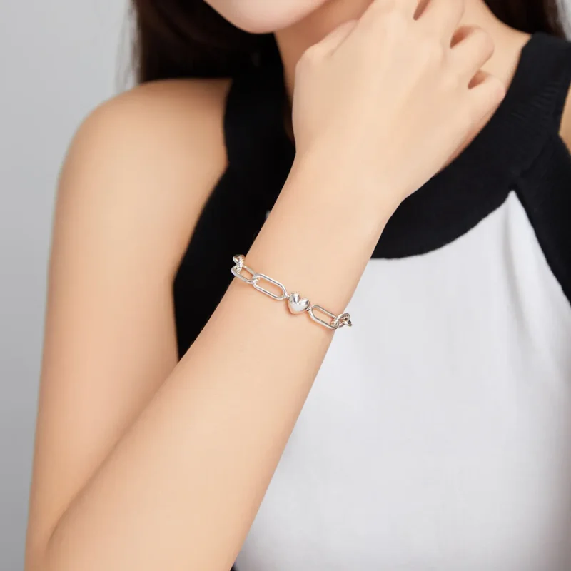 (image for) Pandora Style Chain Bracelet, Love of Paper Clips - SCB202 - View 6